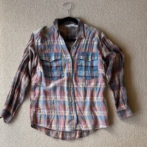 Casual Multicolor Plaid Button-Down Shirt